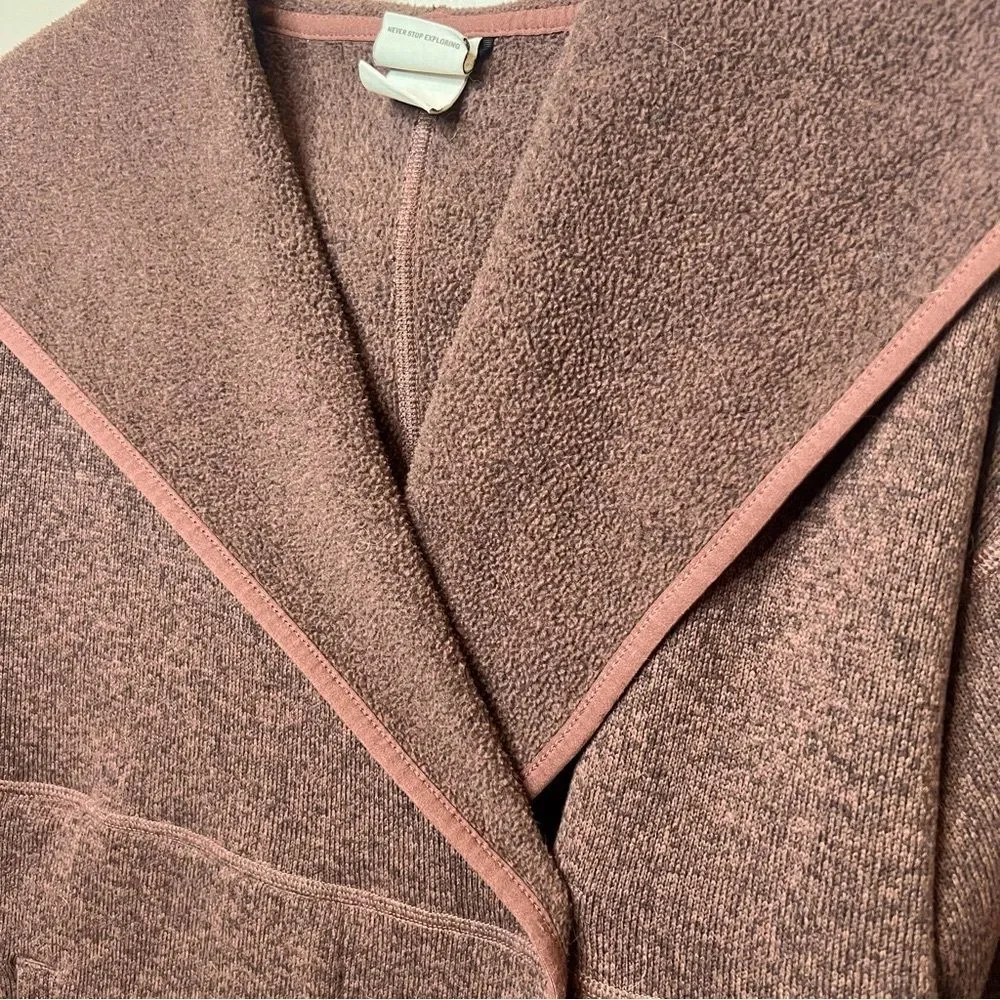 The North Face Crescent Oversized Wrap Hoodie Brown Heather Jacket Sweater SZ L - Picture 4 of 15